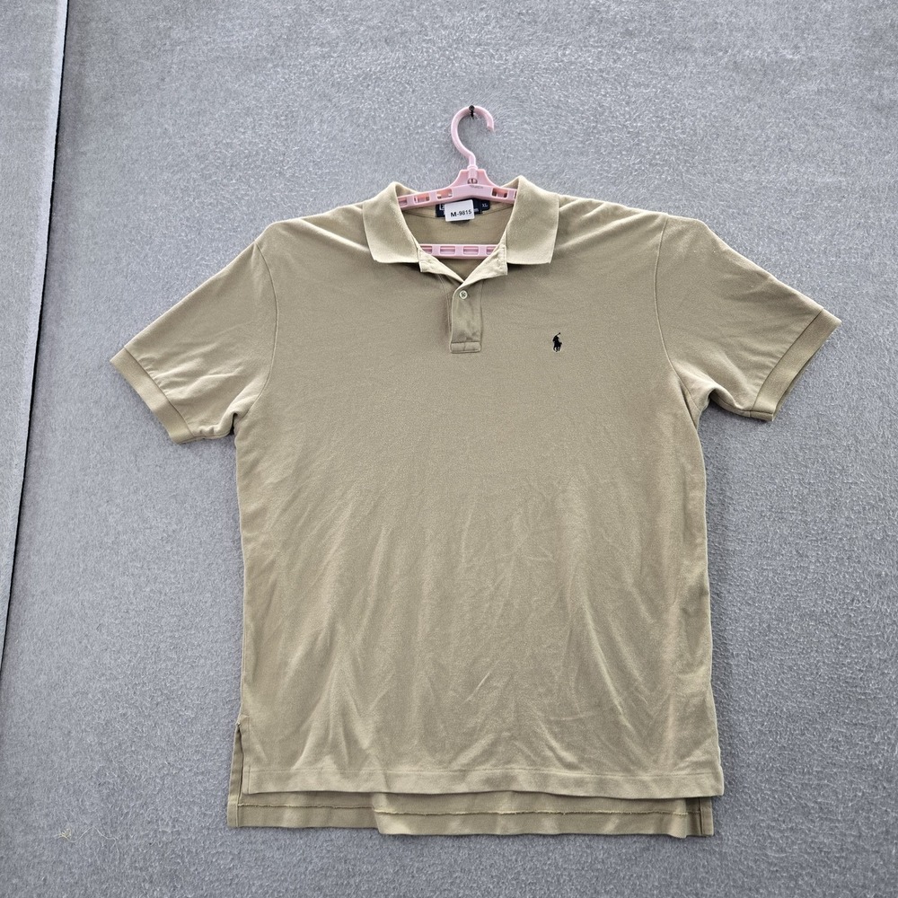 Polo By Ralph‎ Lauren Men XL Beige Player Embroidery Short Sleeve